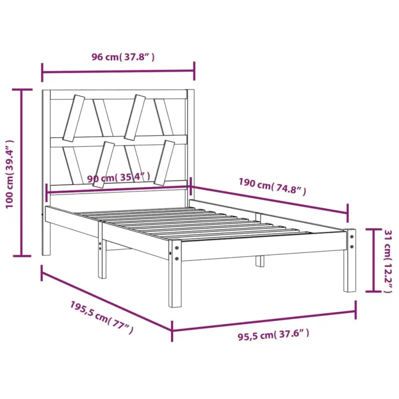 Klassiek houten bedframe van massief grenenhout met levering bevat - Bedden & bedframes