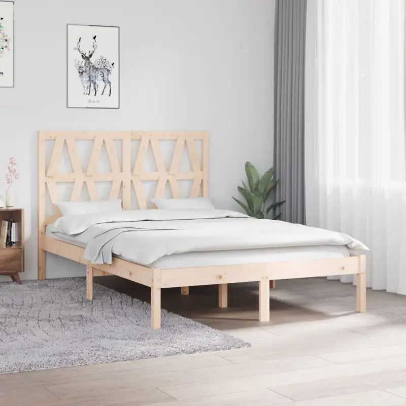 Klassiek houten bedframe van massief grenenhout met levering bevat - Naturel / 120 x 190 cm - Bedden & bedframes