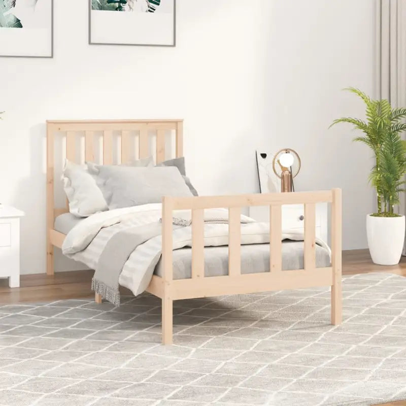 Klassiek houten bedframe van massief grenenhout met levering bevat - Naturel / 100 x 200 cm - Bedden & bedframes