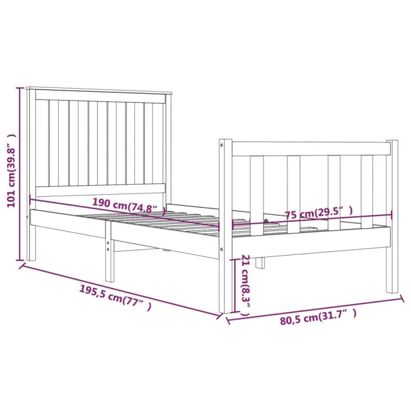 Klassiek houten bedframe van massief grenenhout met levering bevat - Bedden & bedframes