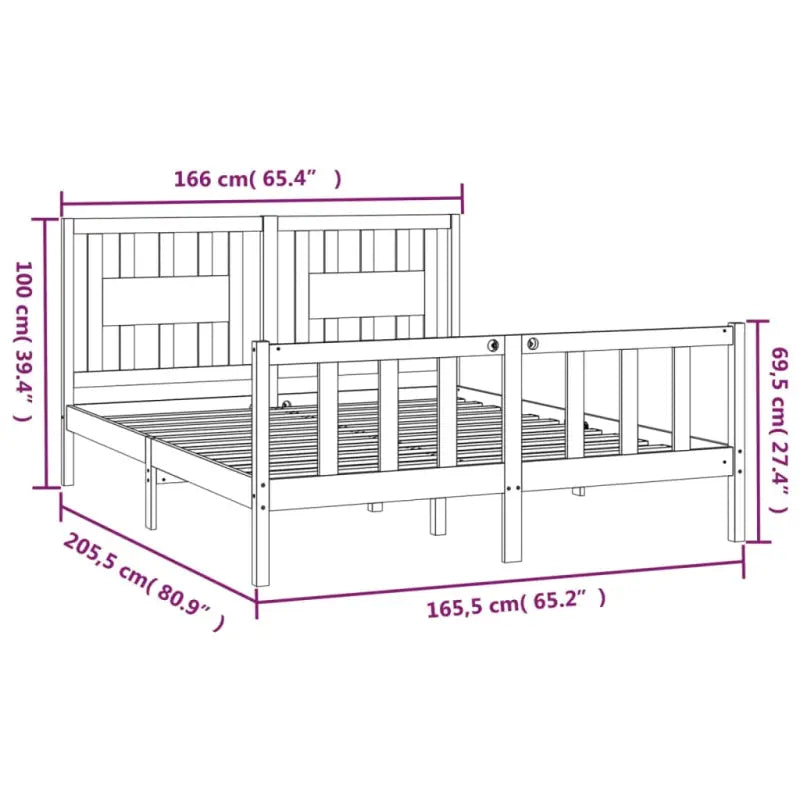 Klassiek houten bedframe van massief grenenhout voor rust en comfort - Bedden & bedframes