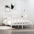 Klassiek houten bedframe van massief grenenhout voor rust en comfort - Wit / 140 x 190 cm - Bedden & bedframes
