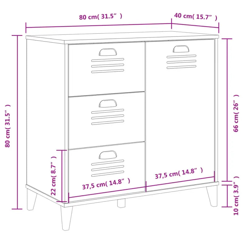 Klassiek industrieel dressoir van bewerkt hout met duurzame afwerking - Dressoirs & buffetkasten