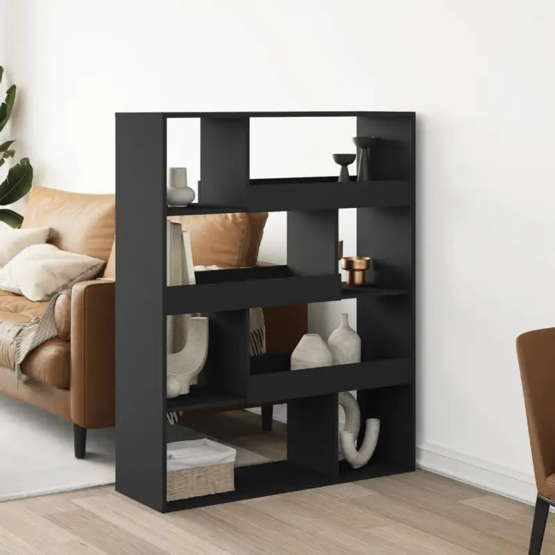 Klassiek kamerscherm van bewerkt hout voor decoratie en praktische gebruik - Zwart / 1 / 125.5 cm - Boekenkasten