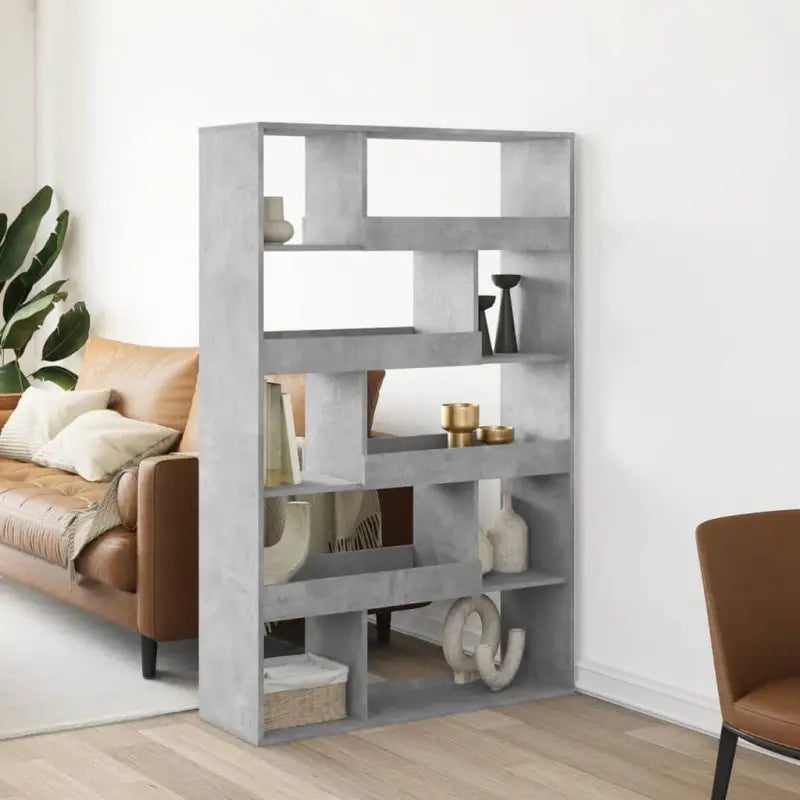 Klassiek kamerscherm van bewerkt hout voor decoratie en praktische gebruik - Betongrijs / 1 / 156.5 cm - Boekenkasten