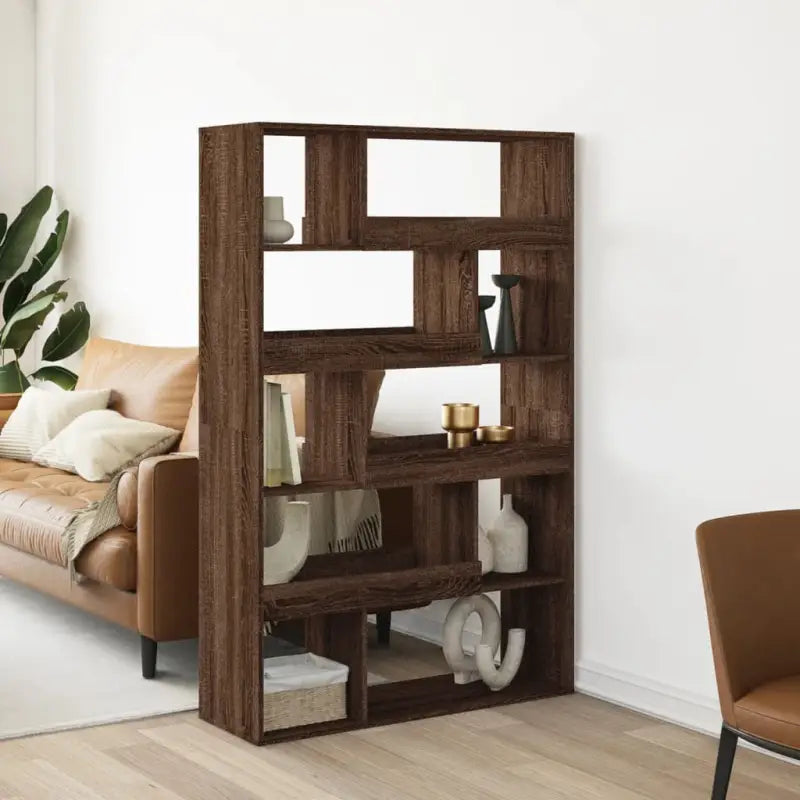 Klassiek kamerscherm van bewerkt hout voor decoratie en praktische gebruik - bruin eikenkleur / 1 / 156.5 cm