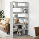 Klassiek kamerscherm van bewerkt hout voor decoratie en praktische gebruik - Grijs sonoma / 1 / 187.5 cm - Boekenkasten