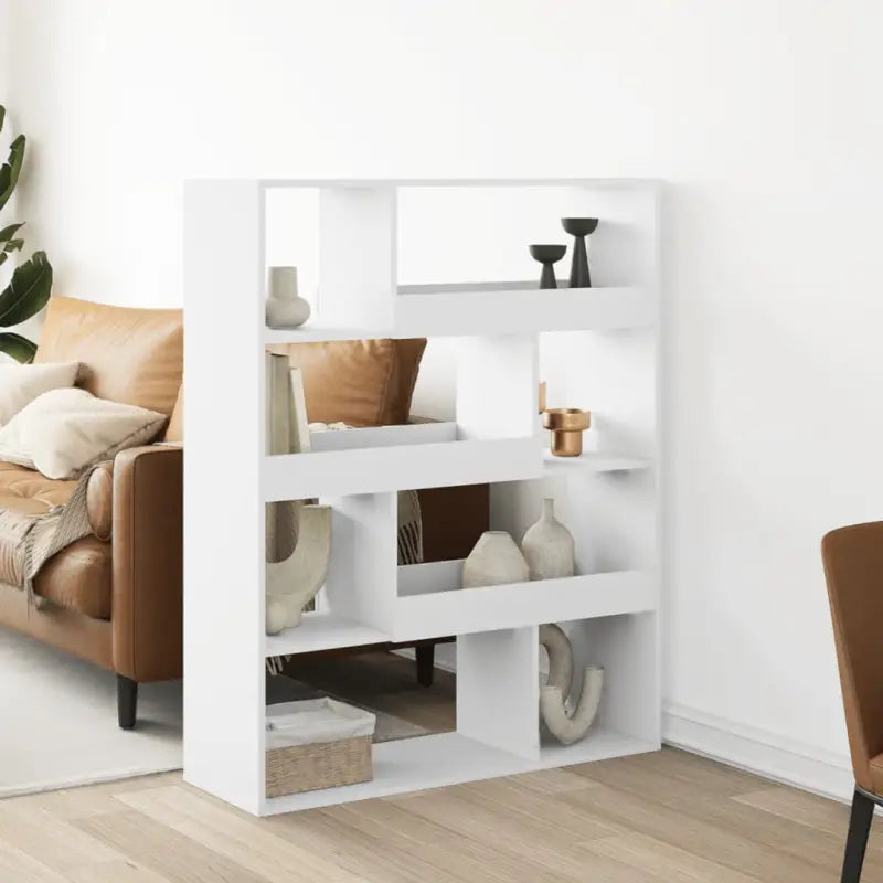 Klassiek kamerscherm van bewerkt hout voor decoratie en praktische gebruik - Wit / 1 / 125.5 cm - Boekenkasten