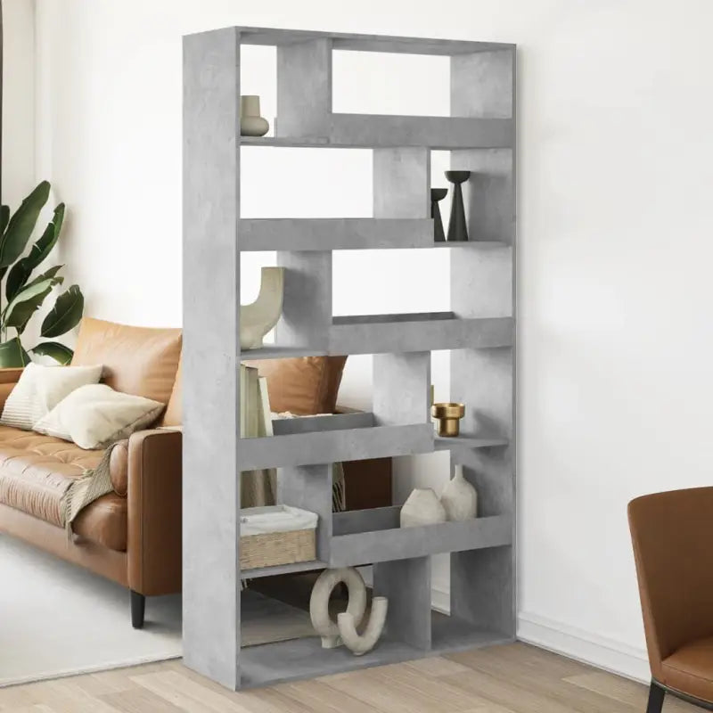 Klassiek kamerscherm van bewerkt hout voor decoratie en praktische gebruik - Betongrijs / 1 / 187.5 cm - Boekenkasten