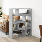 Klassiek kamerscherm van bewerkt hout voor decoratie en praktische gebruik - Betongrijs / 1 / 125.5 cm - Boekenkasten