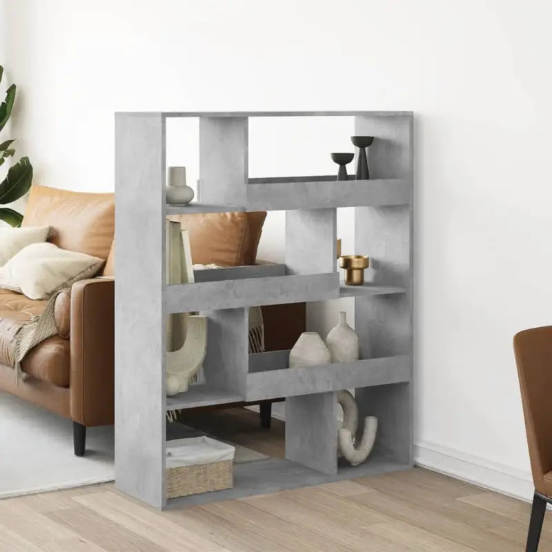 Klassiek kamerscherm van bewerkt hout voor decoratie en praktische gebruik - Betongrijs / 1 / 125.5 cm - Boekenkasten