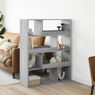 Klassiek kamerscherm van bewerkt hout voor decoratie en praktische gebruik - Grijs sonoma / 1 / 125.5 cm - Boekenkasten
