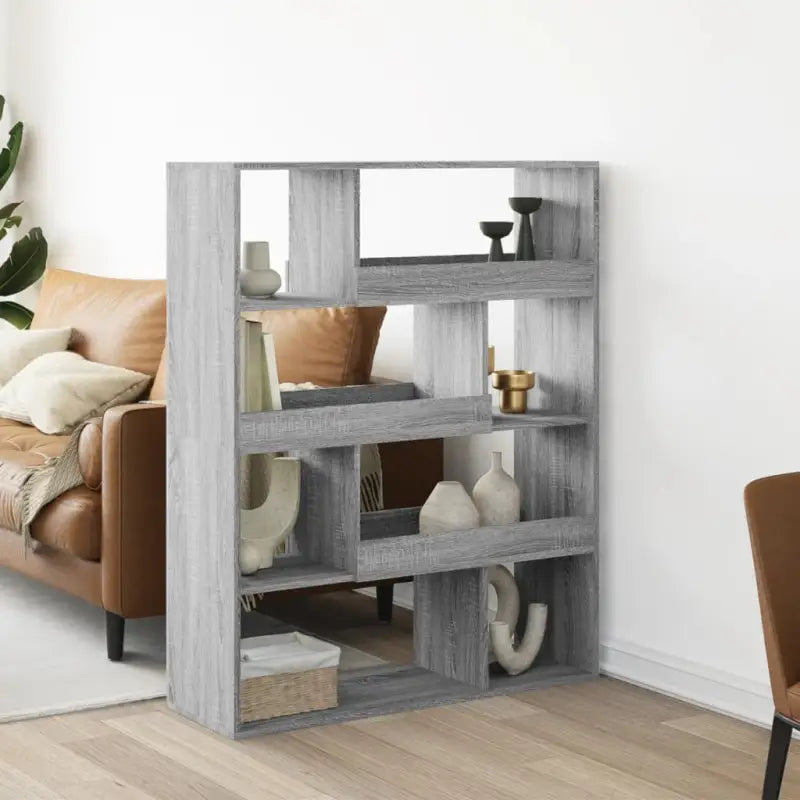 Klassiek kamerscherm van bewerkt hout voor decoratie en praktische gebruik - Grijs sonoma / 1 / 125.5 cm - Boekenkasten