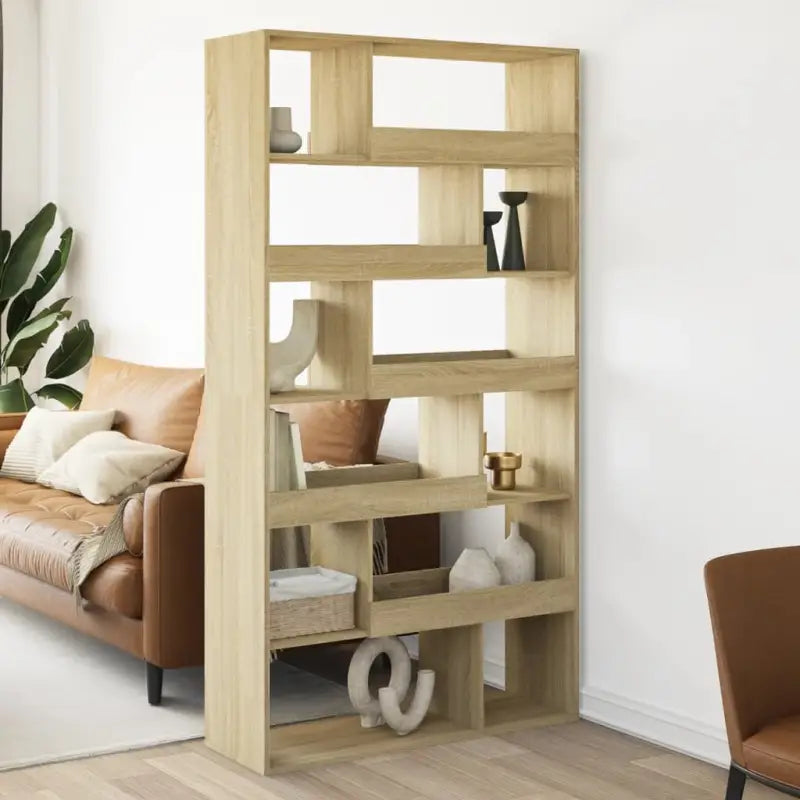 Klassiek kamerscherm van bewerkt hout voor decoratie en praktische gebruik - Sonoma eiken / 1 / 187.5 cm - Boekenkasten