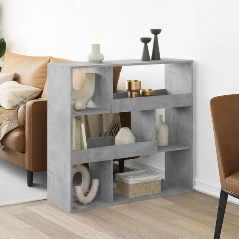 Klassiek kamerscherm van bewerkt hout voor decoratie en praktische gebruik - Betongrijs / 1 / 94.5 cm - Boekenkasten