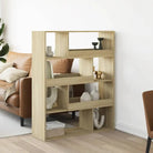 Klassiek kamerscherm van bewerkt hout voor decoratie en praktische gebruik - Sonoma eiken / 1 / 125.5 cm - Boekenkasten