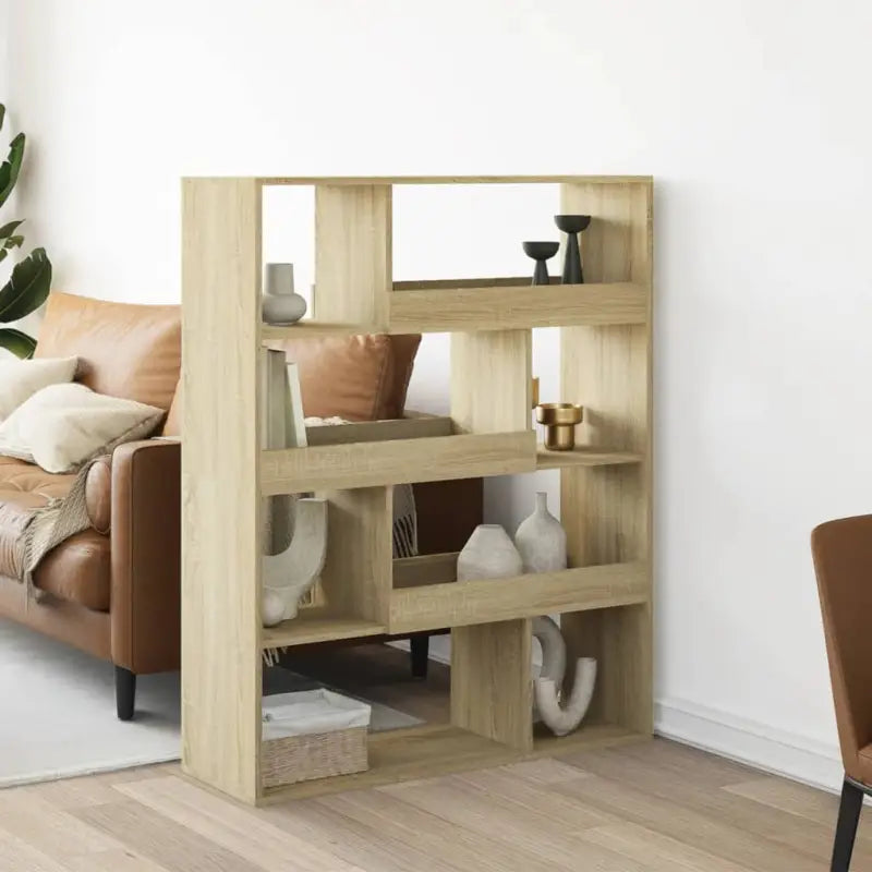 Klassiek kamerscherm van bewerkt hout voor decoratie en praktische gebruik - Sonoma eiken / 1 / 125.5 cm - Boekenkasten