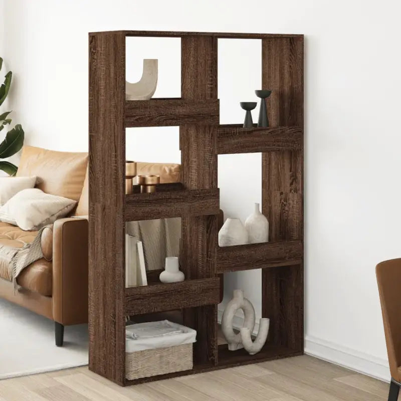 Klassiek kamerscherm van bewerkt hout voor modern interieur - bruin eikenkleur / 1 / 155.5 cm - Boekenkasten