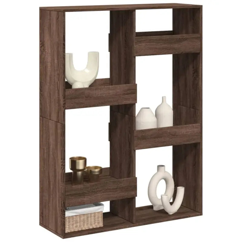 Klassiek kamerscherm van bewerkt hout voor modern interieur - bruin eikenkleur / 1 / 135 cm - Boekenkasten