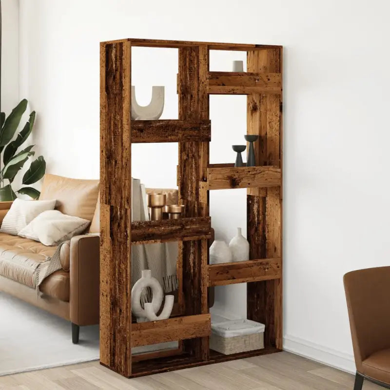 Klassiek kamerscherm van bewerkt hout voor modern interieur - Oud hout / 1 / 175 cm - Boekenkasten