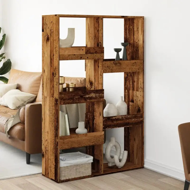 Klassiek kamerscherm van bewerkt hout voor modern interieur - Oud hout / 1 / 155.5 cm - Boekenkasten