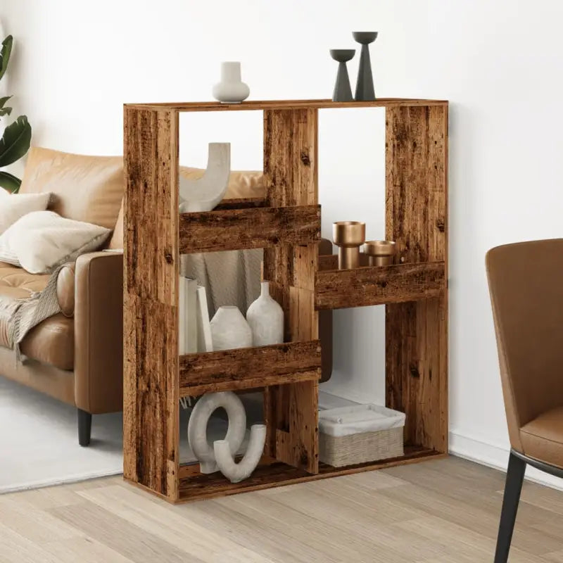 Klassiek kamerscherm van bewerkt hout voor modern interieur - Oud hout / 1 / 115 cm - Boekenkasten