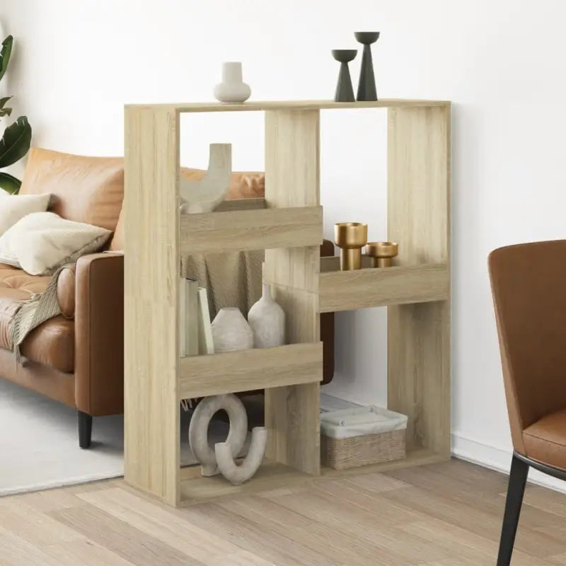 Klassiek kamerscherm van bewerkt hout voor modern interieur - Sonoma eiken / 1 / 115 cm - Boekenkasten