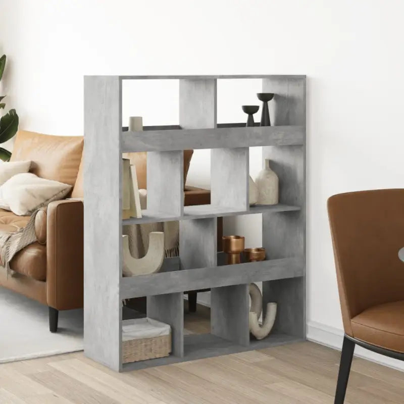 Klassiek kamerscherm van bewerkt hout voor stijl en functionaliteit - Betongrijs / 1 / 125.5 cm - Boekenkasten
