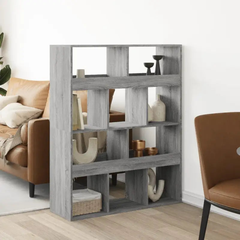 Klassiek kamerscherm van bewerkt hout voor stijl en functionaliteit - Grijs sonoma / 1 / 125.5 cm - Boekenkasten