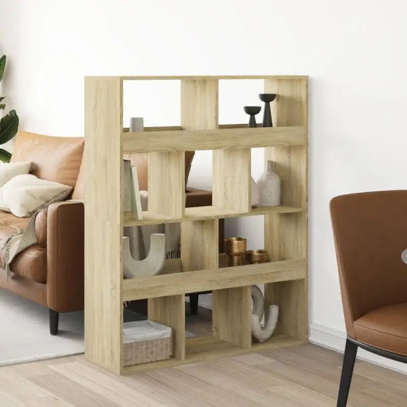 Klassiek kamerscherm van bewerkt hout voor stijl en functionaliteit - Sonoma eiken / 1 / 125.5 cm - Boekenkasten