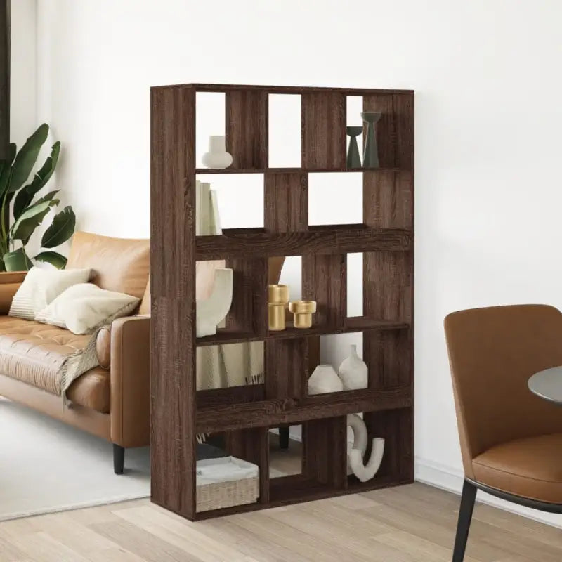 Klassiek kamerscherm van bewerkt hout voor stijl en functionaliteit - bruin eikenkleur / 1 / 156.5 cm - Boekenkasten