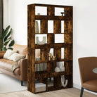 Klassiek kamerscherm van bewerkt hout voor stijl en functionaliteit - Gerookt eiken / 1 / 187.5 cm - Boekenkasten