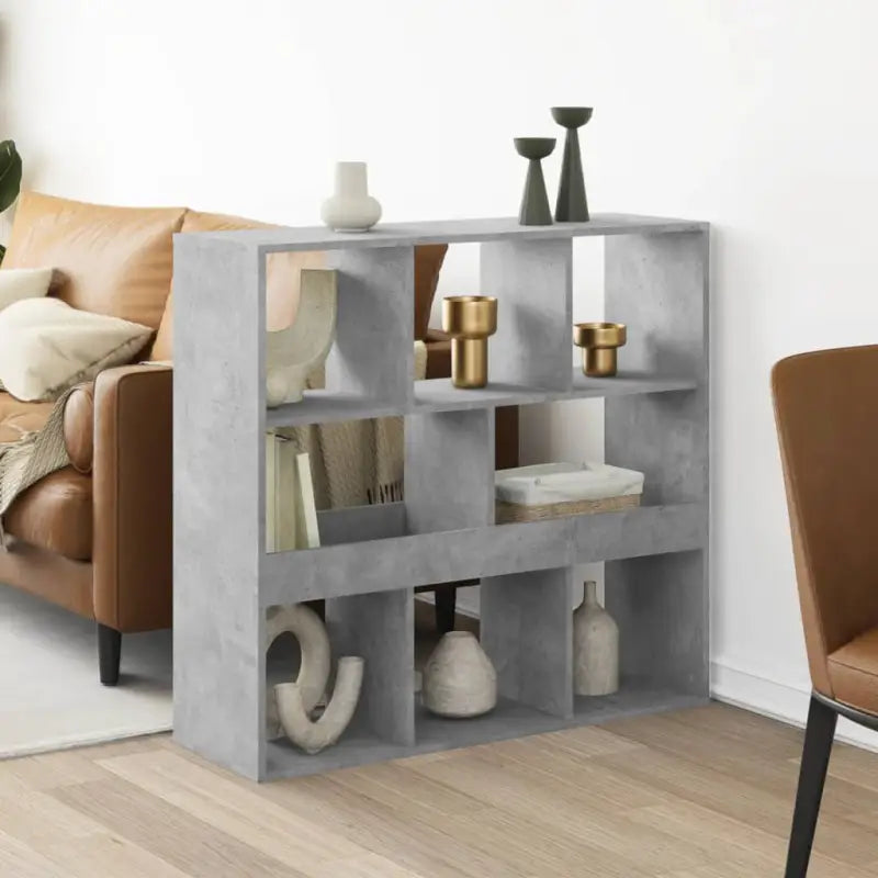 Klassiek kamerscherm van bewerkt hout voor stijl en functionaliteit - Betongrijs / 1 / 94.5 cm - Boekenkasten
