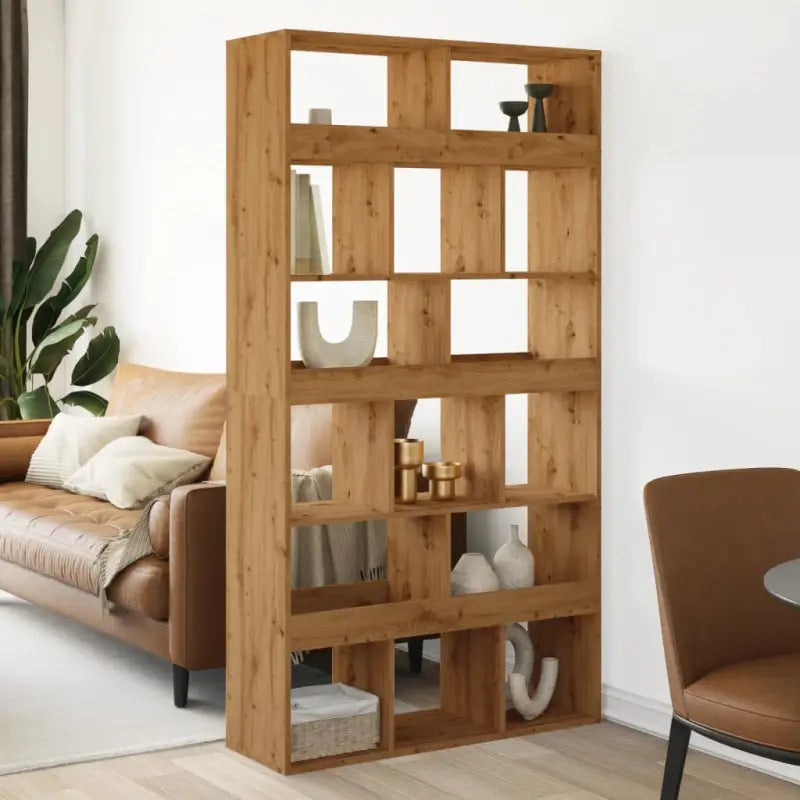 Klassiek kamerscherm van bewerkt hout voor stijl en functionaliteit - artisanaal eikenkleurig / 1 / 187.5 cm