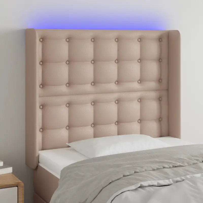 Klassiek LED Hoofdbord 147x16x118 met Kunstleer voor Slaapkamer - Cappuccino / 83 x 16 x 118/128 cm / 1 - Hoofdborden