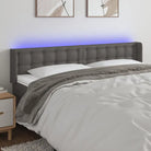Klassiek LED Hoofdbord 147x16x118 met Kunstleer voor Slaapkamer - Grijs / 163 x 16 x 78/88 cm / 1 - Hoofdborden