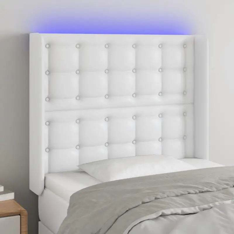 Klassiek LED Hoofdbord 147x16x118 met Kunstleer voor Slaapkamer - Wit / 103 x 16 x 118/128 cm / 1 - Hoofdborden