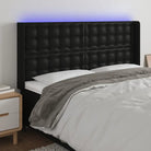 Klassiek LED Hoofdbord 147x16x118 met Kunstleer voor Slaapkamer - Zwart / 183 x 16 x 118/128 cm / 1 - Hoofdborden