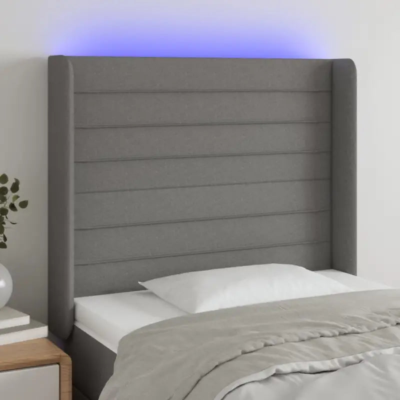 Klassiek LED Hoofdbord 147x16x118 voor een moderne slaapkamer uitstraling - Donkergrijs / 83 x 16 x 118/128 cm / 1