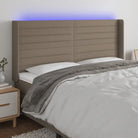Klassiek LED Hoofdbord 147x16x118 voor een moderne slaapkamer uitstraling - Taupe / 203 x 16 x 118/128 cm / 1