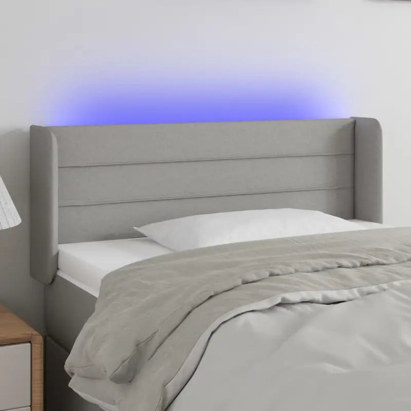 Klassiek LED Hoofdbord 147x16x118 voor een moderne slaapkamer uitstraling - Lichtgrijs / 103 x 16 x 78/88 cm / 1