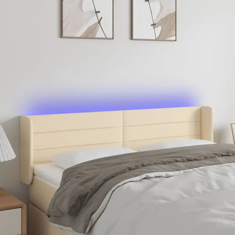Klassiek LED Hoofdbord 147x16x118 voor een moderne slaapkamer uitstraling - Crème / 147 x 16 x 78/88 cm / 1