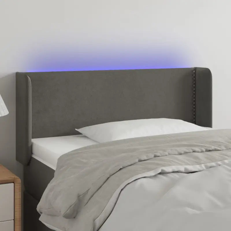 Klassiek LED hoofdbord en voetbord voor een moderne slaapkamer - Donkergrijs / 83 x 16 x 78/88 cm / 1 - Hoofdborden