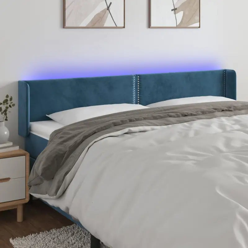 Klassiek LED hoofdbord en voetbord voor een moderne slaapkamer - Donkerblauw / 163 x 16 x 78/88 cm / 1 - Hoofdborden