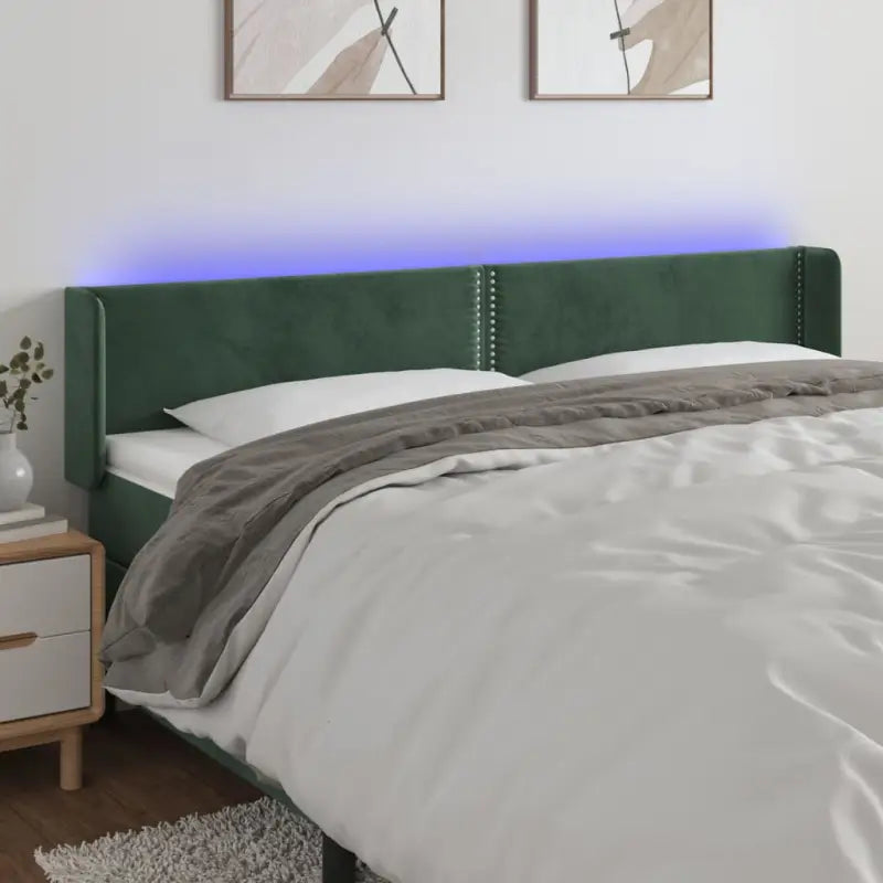Klassiek LED hoofdbord en voetbord voor een moderne slaapkamer - Donkergroen / 203 x 16 x 78/88 cm / 1 - Hoofdborden