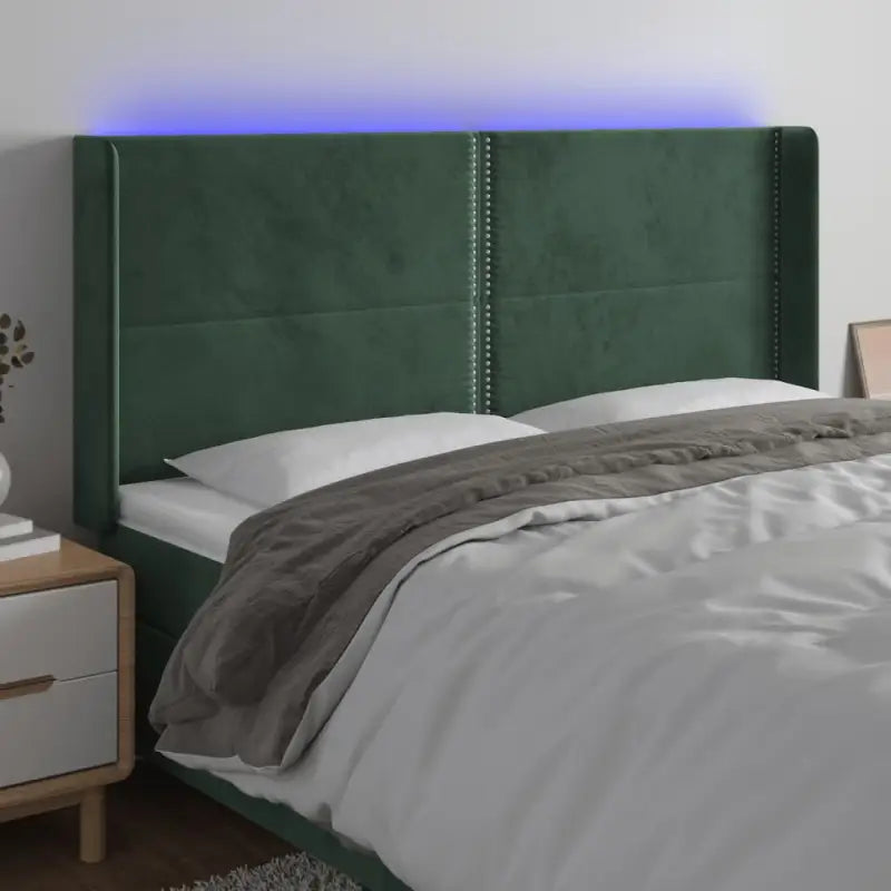 Klassiek LED hoofdbord en voetbord voor een moderne slaapkamer - Donkergroen / 183 x 16 x 118/128 cm / 1 - Hoofdborden