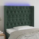 Klassiek LED Hoofdbord en Voetbord voor een moderne slaapkamer - Donkergroen / 103 x 16 x 118/128 cm / 1 - Hoofdborden
