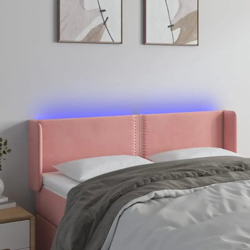 Klassiek LED hoofdbord en voetbord voor een moderne slaapkamer - Roze / 147 x 16 x 78/88 cm / 1 - Hoofdborden