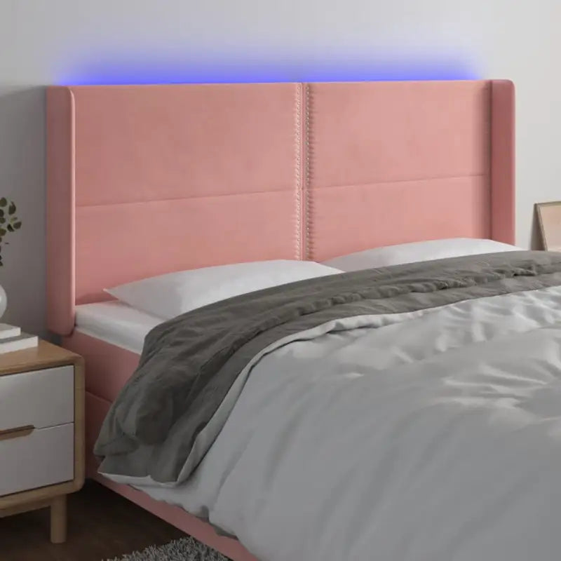 Klassiek LED hoofdbord en voetbord voor een moderne slaapkamer - Roze / 163 x 16 x 118/128 cm / 1 - Hoofdborden