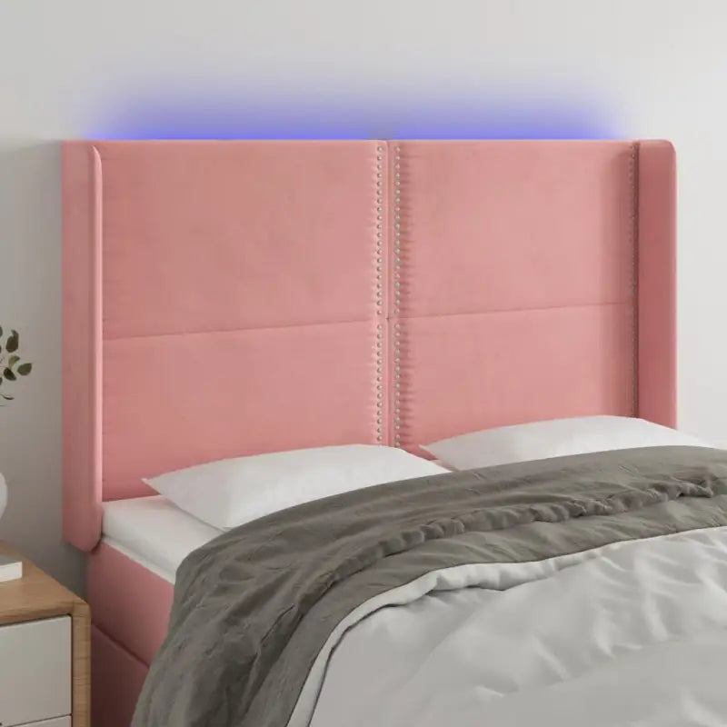 Klassiek LED hoofdbord en voetbord voor een moderne slaapkamer - Roze / 147 x 16 x 118/128 cm / 1 - Hoofdborden